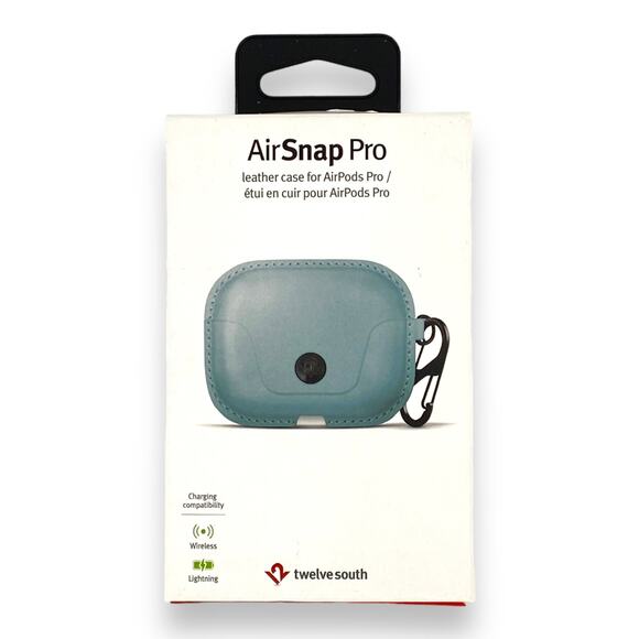 Twelve South, AirSnap Pro, Blue, Leather Case for AirPods Pro - Picture 1 of 3